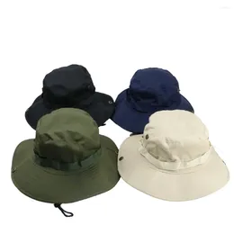 Berets Man's Outdoor Boonie Hats Wide Brim Sun Man Windproof Protective Mountaineering Jungle Travel