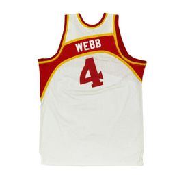 Stitched basketball Jersey Spud Webb 1986-87 white Mesh Hardwoods Classics retro jerseys Men Women Youth S-6XL