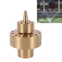 Glassnijder 1" Brass Doublelayer Style Water Column Fountain Spray Head Copper Decorative Fireworks Jet Nozzles Garden Landscape Fountain