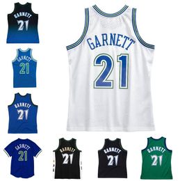 Stitched Basketball jerseys Kevin Garnett #21 1997-98 mesh Hardwoods classic retro jersey Men Women Youth S-6XL