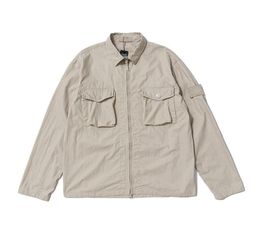 Mens Jacket Lapel Neck windbreaker zipper shirt Ghost shirt coat Metallic Nylon italy style Clothes long sleeve Outerwear7997053