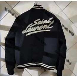 Saint Laurents Jscket Autumn Winter Jackets for Men Baseball Jacket Women Coat Men Clothing Brand L Vintage Bomber Coats Hip Hop Loose Varsity Jacket Lvse Jscket 837