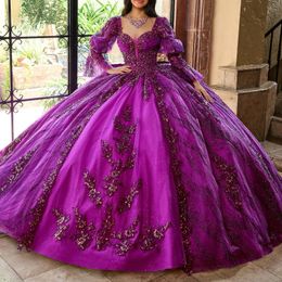 Light Purple Quinceanera Dresses 2024 Formal Luxury Party Beading Lace Appliques Sweet 15 Dress Prom Graduation Ball Gowns