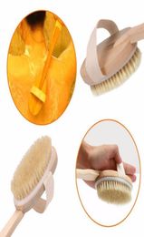 Wooden Cleansing Brushes Natural Bristle Body Brush Massager Bath Shower Brush Long Handle Back Spa Scrubber 742cm6060562