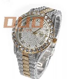 Premium Luxury Customise Yellow Gold Black Iced Out VVS Moissanite Diamond Watch Hip Hop Mechanical Watch With GRA Certification