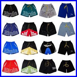 rhude shorts designer shorts men swim shorts summer fashion beach pants sportswear Letter printing street wear red blue black purple mens shorts