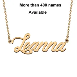 Chains Cursive Initial Letters Name Necklace For Leanna Birthday Party Christmas Year Graduation Wedding Valentine Day Gift
