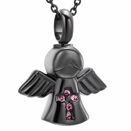 Stainless steel angle shape Memorial Urn Necklace Pet Human Ashes Urn Necklace Ash Locket Cremation Jewelry for women children2531