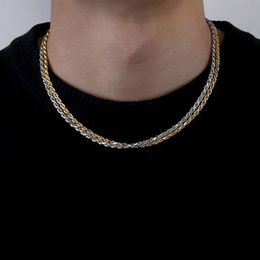 3mm 18inch 22inch 925 Sterling Silver Rope Chain Men Women 18K Gold Silver Plated Chain Necklace Jewelry Necklace DIY accessories296J