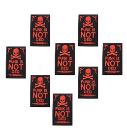 10 pcs punk red skull badges patches for clothing iron embroidered patch applique iron on patches sewing accessories DIY clothes7902506