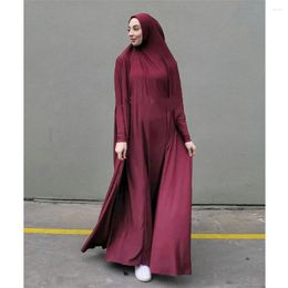 Ethnic Clothing Ramadan Robe One Piece Prayer Garment Muslim Hijab Dress Women Hooded Abaya Dubai Full Cover Khimar Niqab Islamic Modest