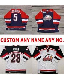 Nik1 Personalized OHL Saginaw Spirit Jersey 5 Mannino 23 Edgar Mens Womens Kids Stitched Ice Hockey Jerseys Custom Any name NOGoa4659307
