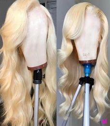 Body Wave Wig Honey Blonde Brazilian simulation Human Hair BlueRedAuburn Colour Hd Frontal Highlight Synthetic None Lace Front Wi672666209