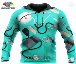 SONSPEE Cosplay Nurse Doctor 3D Print Long Sleeve Men039s Hoodie Casual Funny Anime Men Medical Jacket Coat Tops Sweatshirt 2011511282