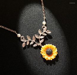 Pendant Necklaces Creative Jewellery Cross Border Selling Necklace Pearl Sunflower Women's Style Fashion Accessories