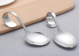 el and Restaurant Use Stainless Steel Canape Serving Spoon Shiny Polish Stainless Steel Sea Food Serving Spoon with Bendy Hand5612989