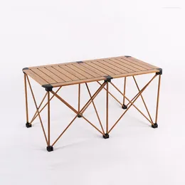 Camp Furniture Outdoor Portable Camping Table Aluminum Alloy Storage Ultra-light Folding Tables Picnic Egg Roll Black Foldable Desk