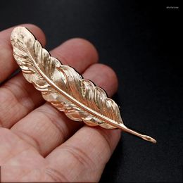 Brooches Fashion Simple Feather Metal Men's Collar Needle Lapel Pin For Men Women Accessories Jewelry Luxury Gifts