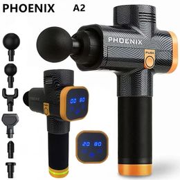 Phoenix A2 Massage Gun Muscle Relaxation Deep Tissue Massager Dynamic Therapy Vibrator Shaping Pain Relief Back Foot Massager 240227