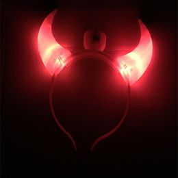 Hair Hoop Glowing String Lights Wrapped Party LED Devil Horns Light Headband Flashing Halloween Gift Glow Supplies Beauty Decor Z147