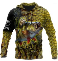 Men039s Hoodies Sweatshirts Brand Hoodie Yellow Perch Fishing On Skin 3D Printed Mens Zip Up Harajuku Streetwear Unisex Casua2590732