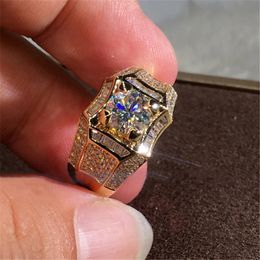 14K Gold 3 Carats Diamond Ring for Men Rock 14k Gold Jewelry Anillo Esmaltado Silver 925 Jewelry Bague Diamant Bizuteria Rings 240221