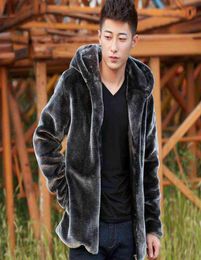 Fashion Winter Men Faux Fur Mink Fur Coat Short Grey Coat Warm Overcoat Men Fluffy Plush Jacket Male Plus size Xxxl 4xl L2207257667488