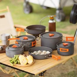 Cookware Sets Outdoor Pot Set Portable Camping Picnic Tableware Card Type Stove Kettle Gear Supplies Simple