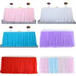 Table Skirt 1pcs DIY Tablecloth Yarn Tulle TUTU Wedding Party For Decoration Baby Shower Favors Home Textile