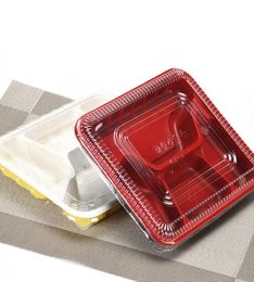 Disposable Take Out Containers 4 Grid Plastic PP Lunch Box Fast Food Packing Storage Container with Lids8554090