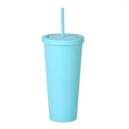 Water Bottles 48pcs/lot Protable 700ml Coffee Cup With Double-layer Plastic Straw Arrivals Product