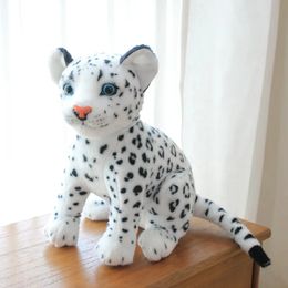 2024 Lifelike Forest Lion Snow Leopard Plush Toys Simulated Animal Black Leopard Dolls Creative Birthday Decoration Gift