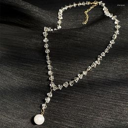 Pendant Necklaces Shiny Crystal Necklace Sexy Pearl Korean Fashion Women's Neck Jewelry Girl's Valentine's Day Gift