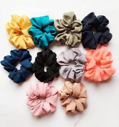 20pcs Lady girl Hair Scrunchy Ring Elastic Hair Bands Pure Colour Bobble Sports Dance Scrunchie Soft Scrunchie Hairband7660413