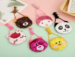 Baby Boy Girl Coin Purse Little Animal Shoulder Round Crossbody Bag Zippy Sequins Bear Messenger Handbag Cute Child Mini Kid Walle8143298