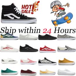 2024 Canvas Shoes Old Skool Casual Triples Black White high low Slip on men women Walking Jogging Breathable Fashion Outdoors Skateboard shoes