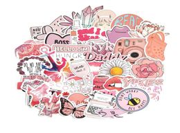 50PCS Cartoon Pink INS Style Vsco Girl Stickers For Laptop Moto Skateboard Luggage Refrigerator Notebook Laptop Toy Sticker1786846