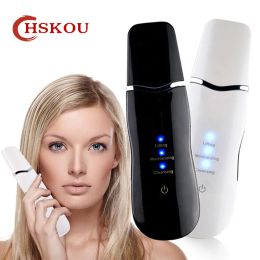 Devices HSKOU Ultrasonic Skin Scrubber Deep Face Cleaning Machine Peeling Shovel Facial Pore Cleaner Face Skin Scrubber Lift Machine