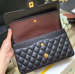 10A Designer bag Mirror quality Jumbo Double Flap Bag Luxury 23cm 25CM 30cm Real Leather Caviar Lambskin Classic All Black Purse Quilted Handbag Shoulde 9112ess