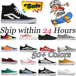 2024 old skool men women flat shoes designer skateboard sneakers black white green red navy mens fashion sports trainers casual shoes 36-44