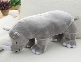 4080cm Big Plush Toys Lifelike Rhinoceros Stuffed Animal Dolls Pillow Zoo Baby Cushion Rhino Children Kids Girl Xmas Gifts H08246999901