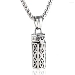 Pendant Necklaces Stainless Steel Urn Cremation Cylinder Necklace Memorial Keepsake Ashes Holder