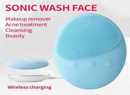Face Cleanser Skin Care Massager Acoustic Electric Washing Instrument Wireless Charging IP7 Waterproof Deep Cleaning Brush Device1890081