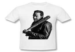 Classic Man 100 Cotton the walking dead negan T Shirt Man Crewneck Dark Blue Tee Tops Short Sleeve Clothing Plus Size Printed T S4949649