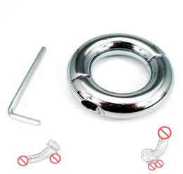 Metal balls bandage ring silver Colour ball ring ball stretcher scrotum bondage restraint sex toy CBT toy5542987