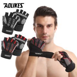 Lifting AOLIKES 1Pair Gym Gloves Body Building Sports Fitness Dumbbell Workout Breathable Gloves for Crossfit Weight Lifting Training