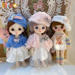 16cm Dolls 1/8 BJD Doll Princess Dress Up Boneca Childrens Munecas Toys Dolls for Girls Doll Multi-joint Kids Birthday Gift 240301