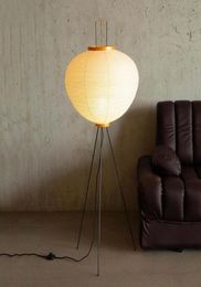 Floor Lamps Modern Japanese Rice Paper Lamp Tripod Iron Black Lights Led For Living Room Study Bedroom Corner Stand3629820