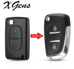 New Modified Remote Flip Folding Car Key Shell For Peugeot 107 207 307 307S 306 407 807 Partner VA2HU83 Blade CE05236712885