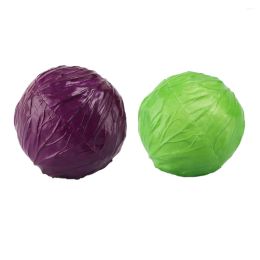 Decorative Flowers 2 Pcs Fruit Decor Artificial Cabbage Plastic Model Faux Ornamental Fake Vegetables 2024303